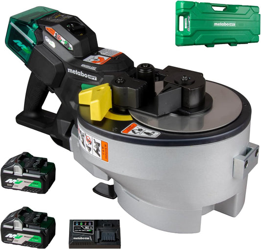Metabo HPT 36V MultiVolt Portable Rebar Bender/Cutter, Dual Power Source Technology, Fast Cuts, Powerful Bends, Brushless Motor, Includes 2x 4.0Ah Metabo Batteries and Rapid Charger, VB3616DA