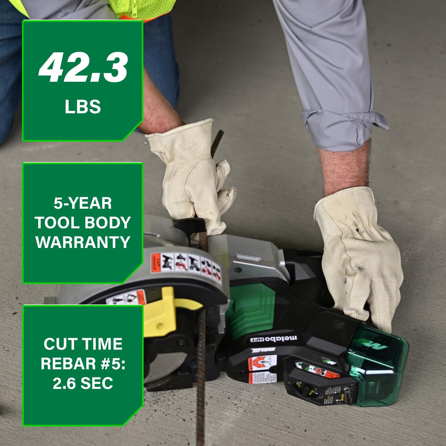Metabo HPT 36V MultiVolt Portable Rebar Bender/Cutter, Dual Power Source Technology, Fast Cuts, Powerful Bends, Brushless Motor, Includes 2x 4.0Ah Metabo Batteries and Rapid Charger, VB3616DA