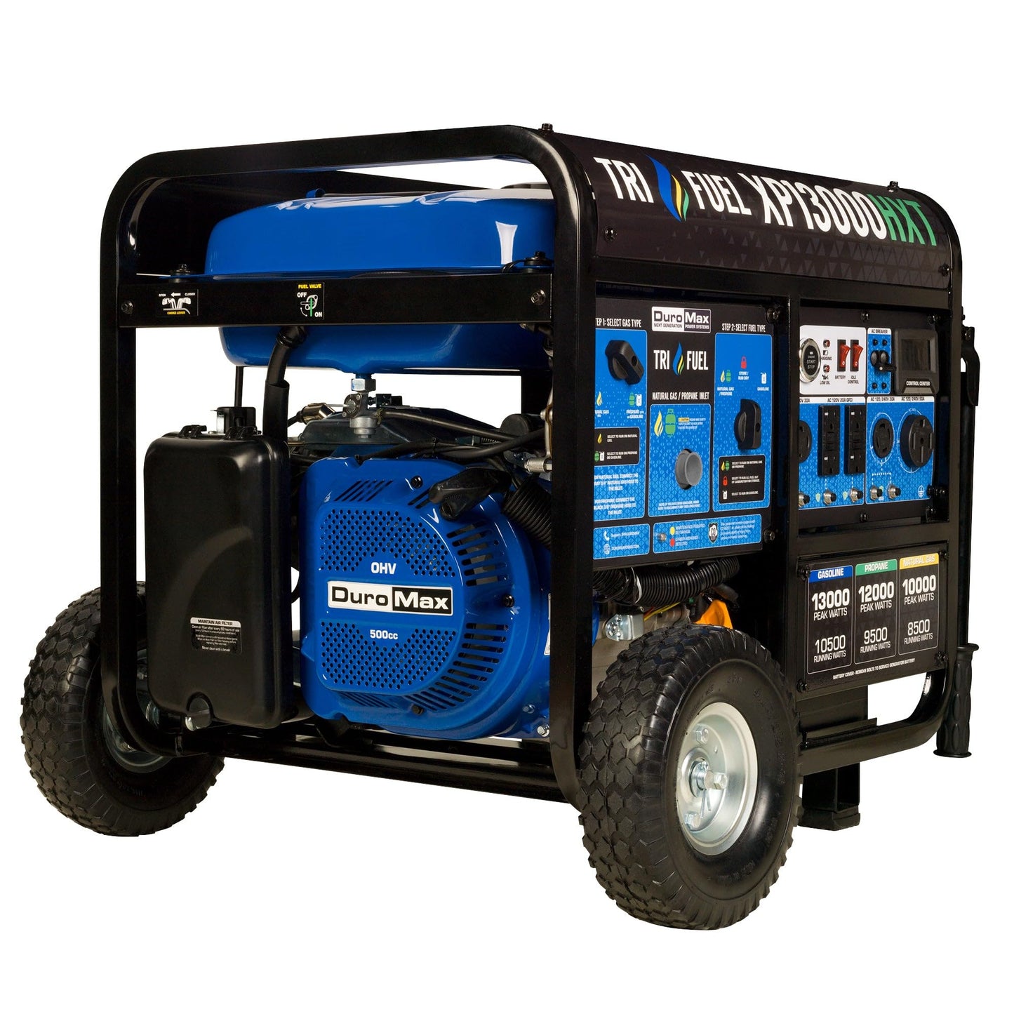 DuroMax XP15000HXT 15,000 Watt Tri Fuel Portable Home Power Backup HXT Generator w/CO Alert