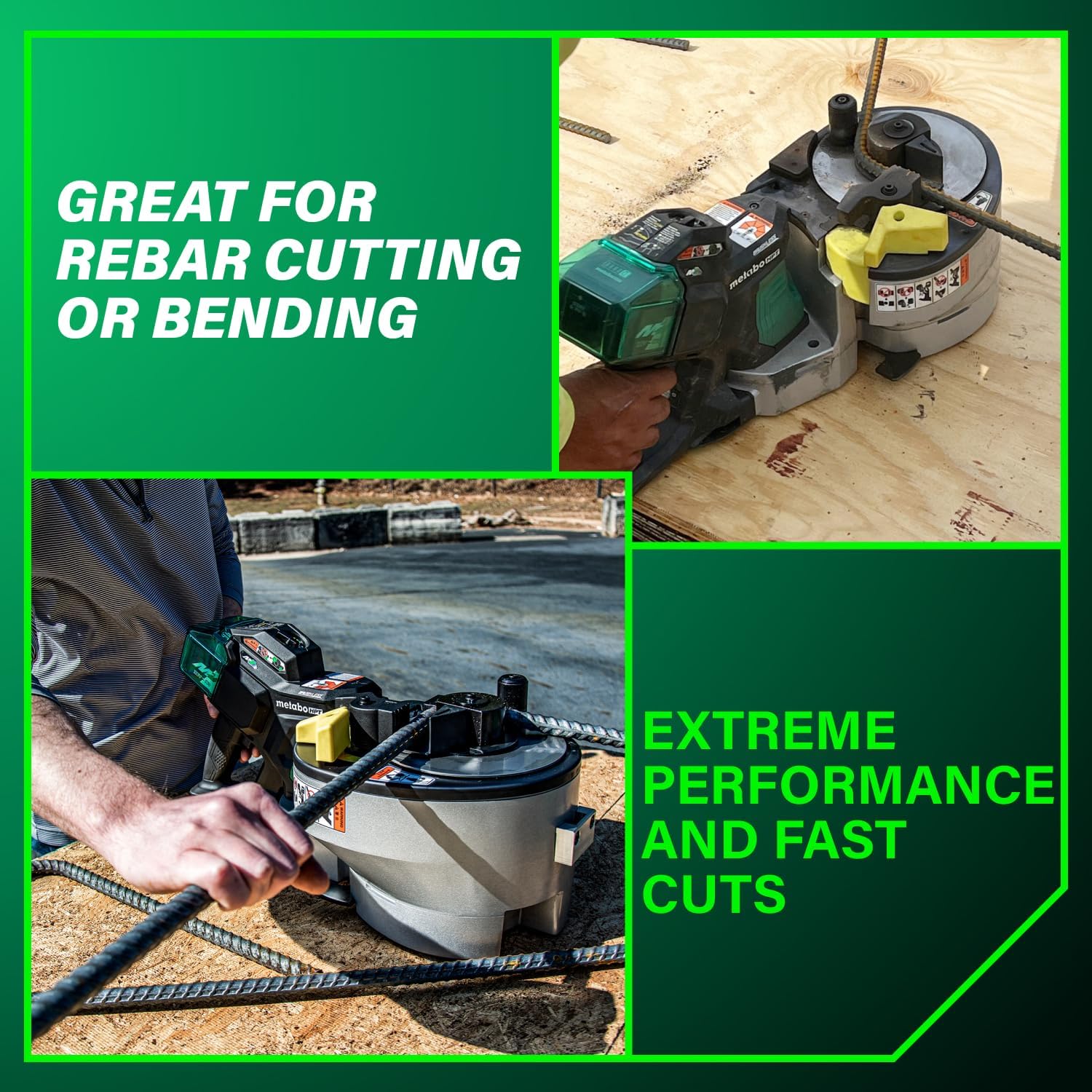 Metabo HPT 36V MultiVolt Portable Rebar Bender/Cutter, Dual Power Source Technology, Fast Cuts, Powerful Bends, Brushless Motor, Includes 2x 4.0Ah Metabo Batteries and Rapid Charger, VB3616DA