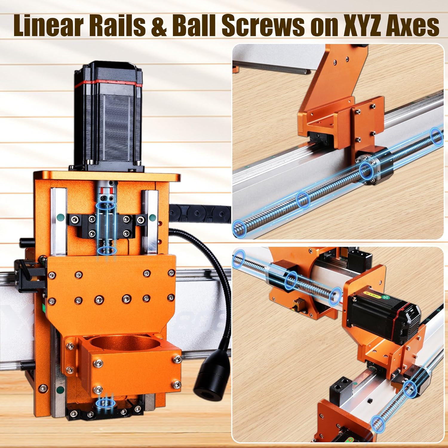 FoxAlien XE-Ultra 8080 CNC Router Machine with NEMA 23 Closed-loop Stepper Motor, Large Size Benchtop Engraving Milling Machine for Woodworking, Aluminum, Acrylic, Carbon Fiber DIY Cutting