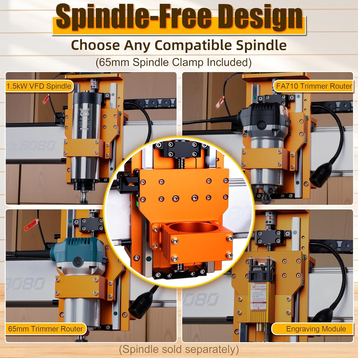 FoxAlien XE-Ultra 8080 CNC Router Machine with NEMA 23 Closed-loop Stepper Motor, Large Size Benchtop Engraving Milling Machine for Woodworking, Aluminum, Acrylic, Carbon Fiber DIY Cutting
