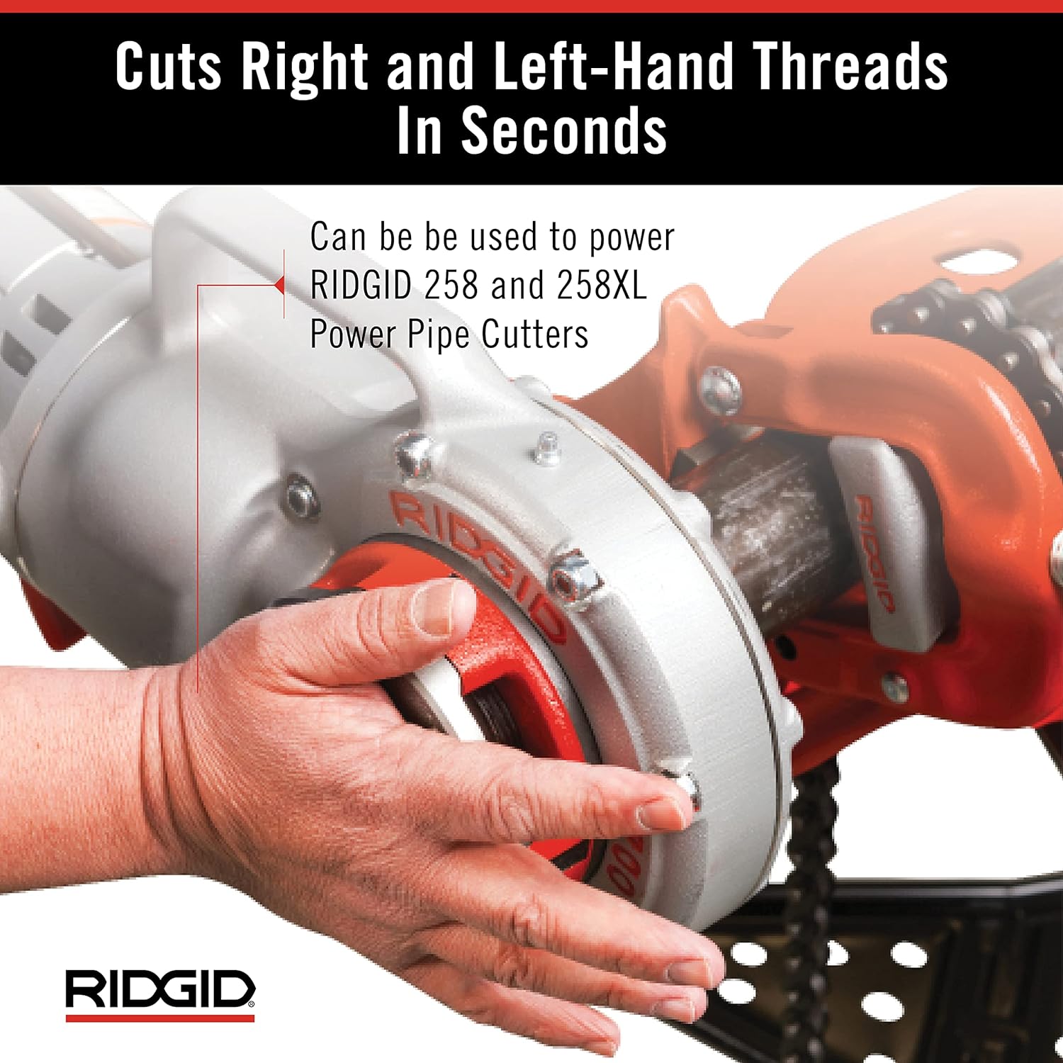 RIDGID 41935 Model 700 Hand-Held 120-Volt Power Drive Pipe Threader, Compatible with RIDGID 12-R, 00-R, 00-RB, and 11-R Die Heads, Silver