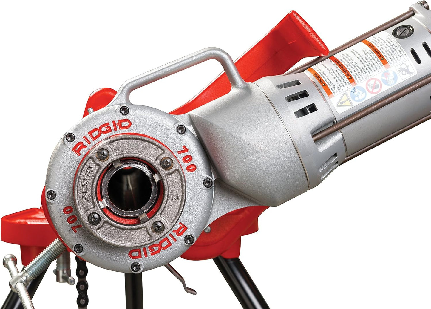 RIDGID 41935 Model 700 Hand-Held 120-Volt Power Drive Pipe Threader, Compatible with RIDGID 12-R, 00-R, 00-RB, and 11-R Die Heads, Silver