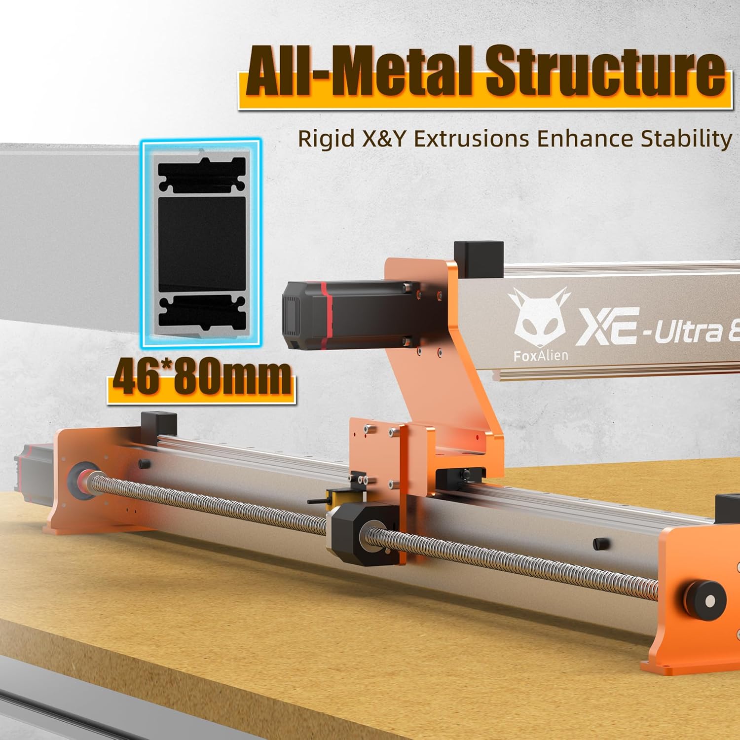 FoxAlien XE-Ultra 8080 CNC Router Machine with NEMA 23 Closed-loop Stepper Motor, Large Size Benchtop Engraving Milling Machine for Woodworking, Aluminum, Acrylic, Carbon Fiber DIY Cutting
